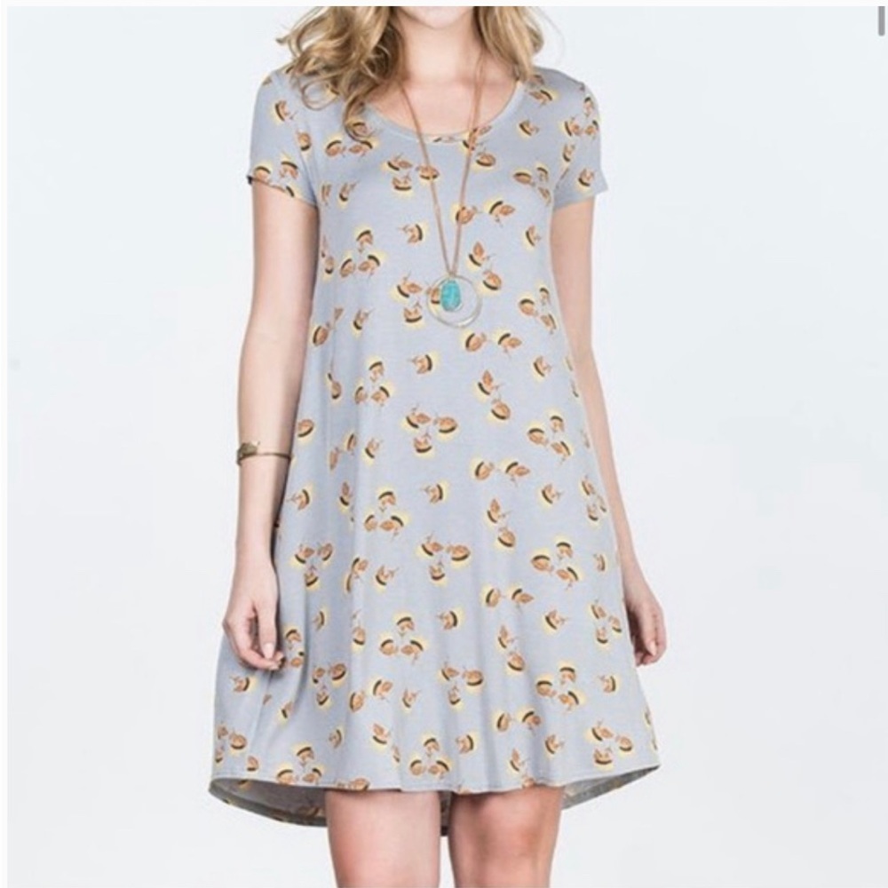 Matilda Jane Item # 23617T Gray Fall T Shirt Dress Size Small